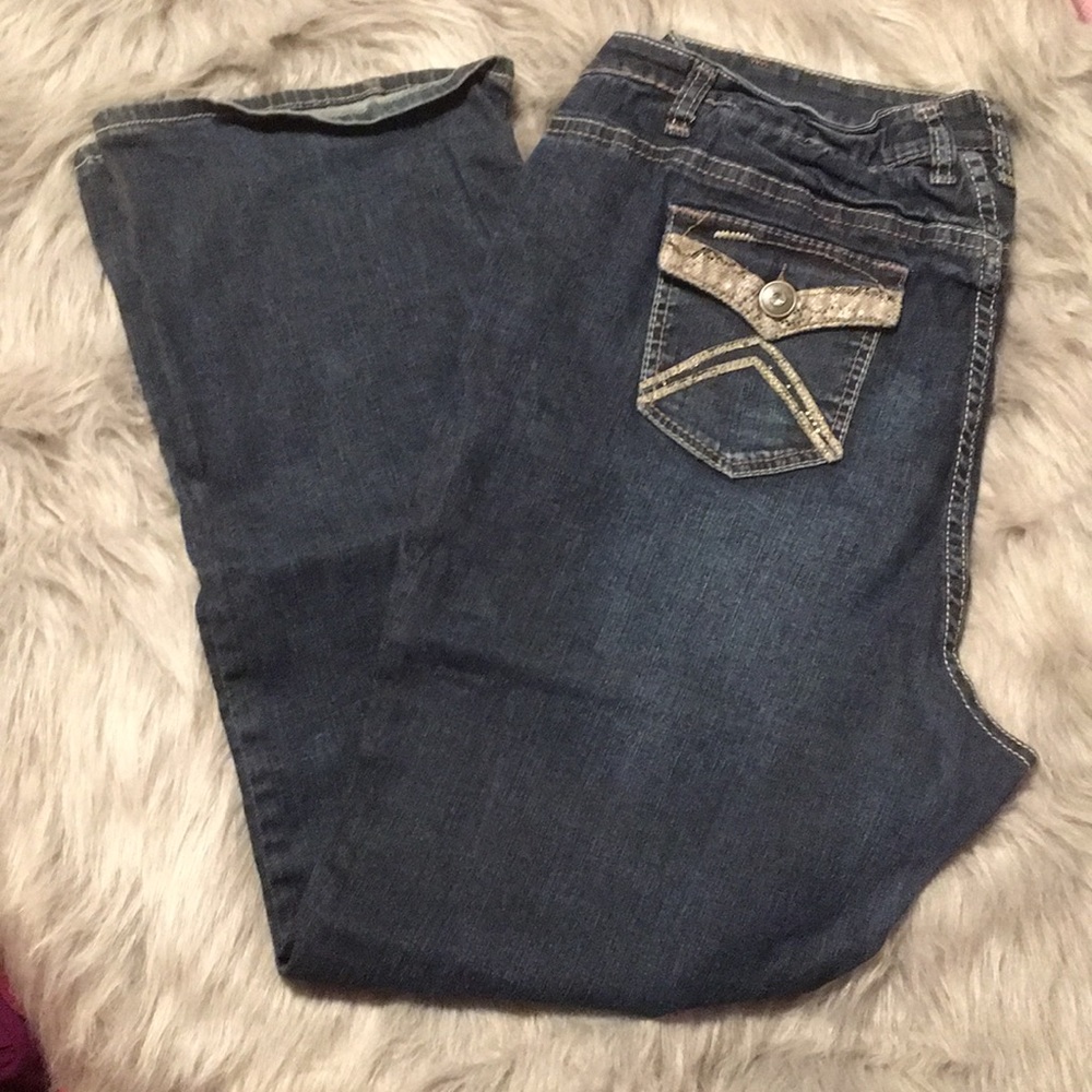 Lane Bryant size 24 Jean bootcut snakeskin detail